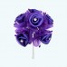 2.5" Diameter Rhinestone Ribbon Flower 6X12 | Purple